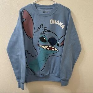 Disney stitch pullover sweatshirt blue Ohana mean family medium
